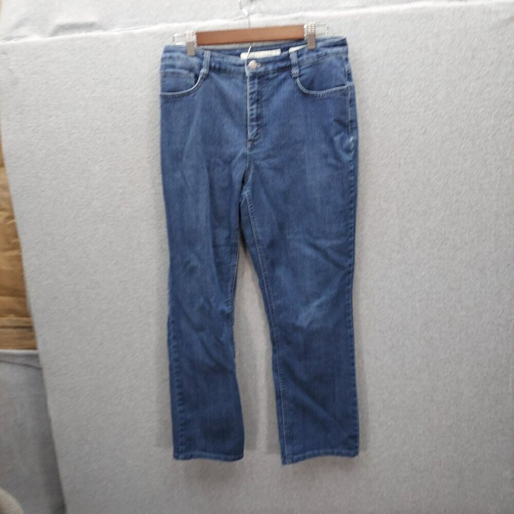 Jones New York womens sutton straight slimming‎ jeans 12 Short stretch med wash